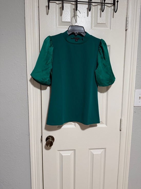 Ann Taylor Tops - H&M Teal Puff-Sleeve Blouse